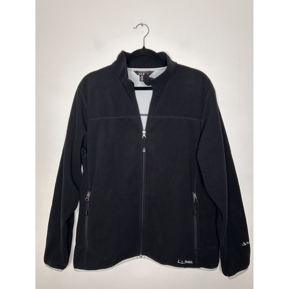 L.L. Bean Jackets & Blazers - L.L. Bean Fleece Women's Vintage Full Zip Jacket Black Polartec Heavy Size Large